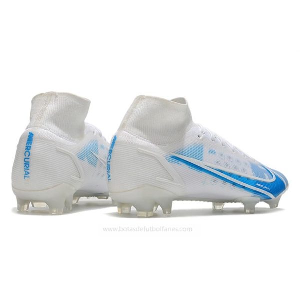 Nike Mercurial Superfly VIII Elite DF FG Blanco Azul